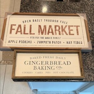 Fall Market and Gingerbread Baking Signs